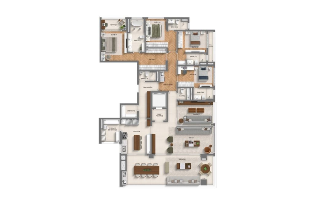 269m2|torre 2 | 4 suítes