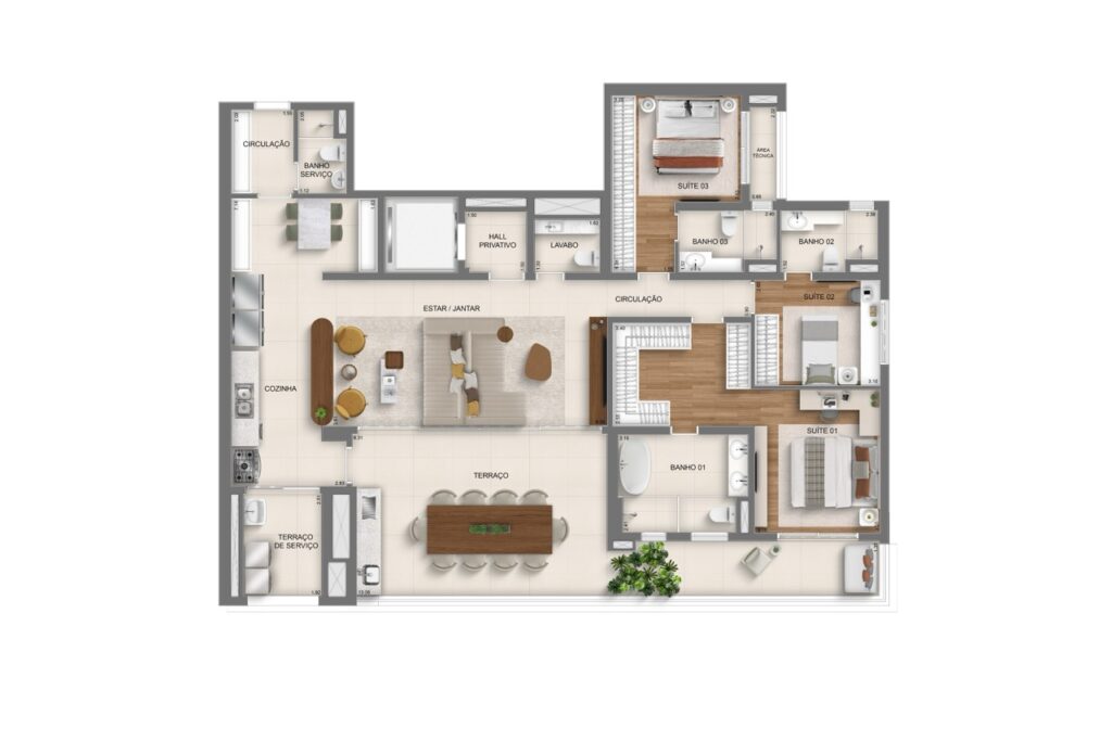 179m2| torre 1 ampliada | 3 suítes