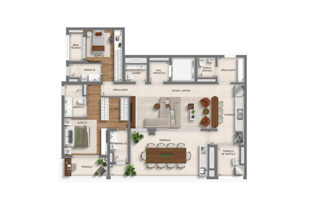 136m2| torre 1 ampliada | 2 suites